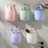 Cute Rabbit Wall Hanging Storage Rack Punch-free Wall-mounted Mobile Phone Remote Control Storage Box Bathroom Makeup Organizer