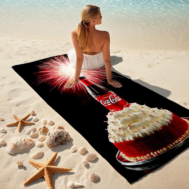 Christmas Gift Halloween Theme Bear Truck Coca Cola beach towel outdoor camping vacation swimming beach towel outdoor absorbent bath towel Y5