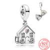 New S925 Sterling Silver Warm Family House Pendant Charm Fit Fashion Moment Bracelets and Necklaces Diy Women 'S Jewelry Gifts
