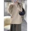 Autumn/Winter Knitted Sweater Women's High Collar Split Knitted Sweater Loose and Slimming Thick Long Sleeve Sweater