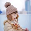 Winter Baby Knitted Hat With Earflaps Solid Color Pompon Beanie Cap Kids Boy Girl Thick Warm Plush Ear Protection Caps
