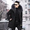 Мужская парка с подкладкой из цельного меха норки, новый зимний стиль, меховое пальто мехом к коже, имитация кашемира норки, средней длины