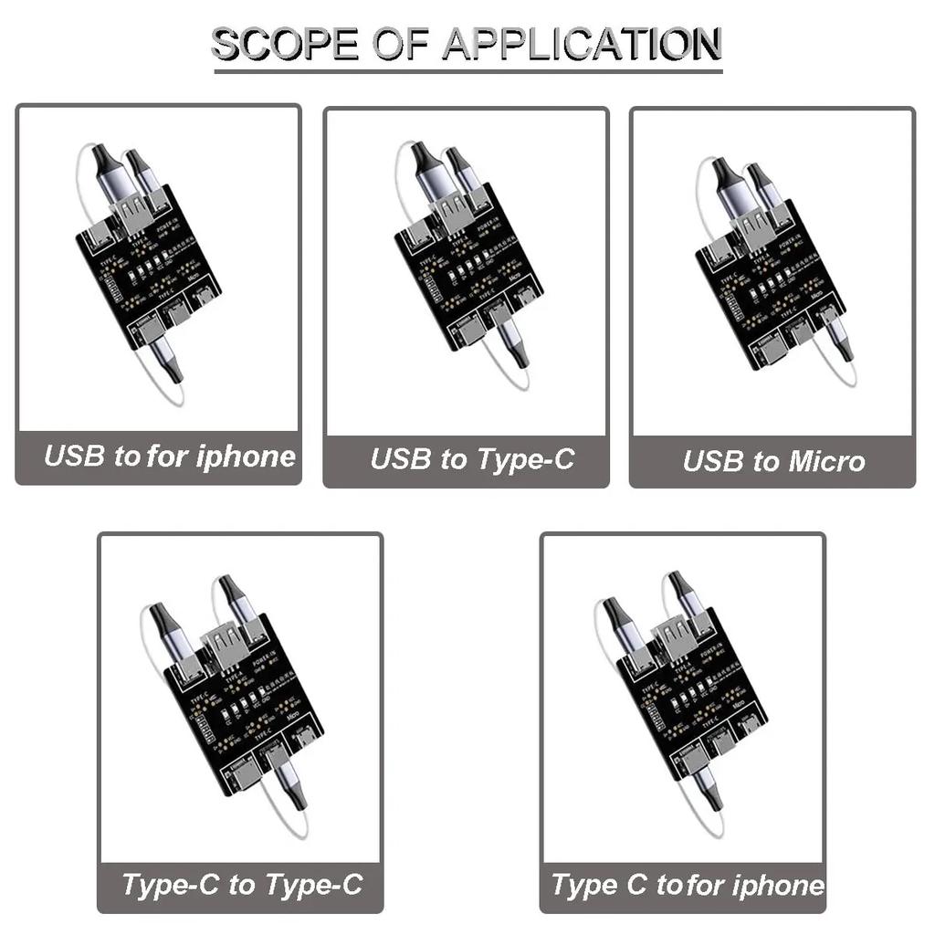 Тестер USB-кабелей DT3 для IOS Android Micro Type-C, плата для тестирования на короткое замыкание, вкл/выкл, инструмент, плата для обнаружения кабелей данных DT3
