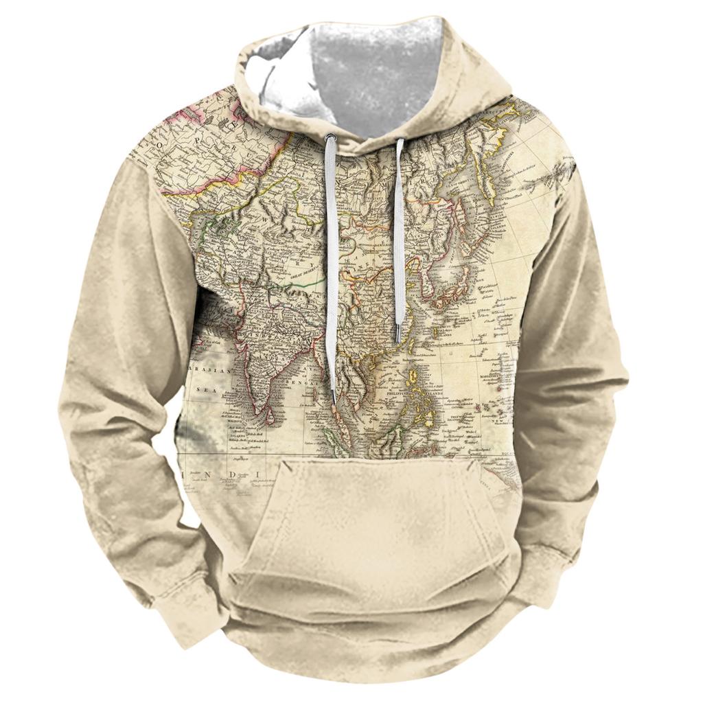 Мужская толстовка с капюшоном в стиле ретро с длинным рукавом, топы, куртка, верхняя одежда