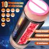 Realistic Oral Vagina Two Head Use Male Masturbator Automatic Vibrating Moaning Pocket Pussy Voice Blowjob Cup Sex Toys for Men