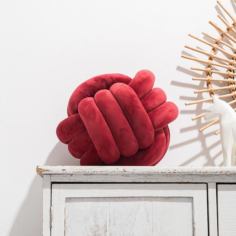 Три акции узел плюшевый мяч дизайн круглая декоративная подушка поясница спинка подушки домашний диван кровать украшения куклы игрушки для детей