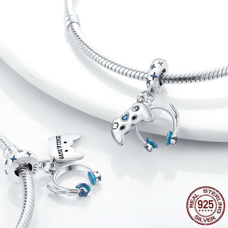 Sport Love Dangle Charm Fit Bracelet Necklace 925 Sterling Silver Skate Shoes Football Beads Pendant 925 Silver Original Jewelry