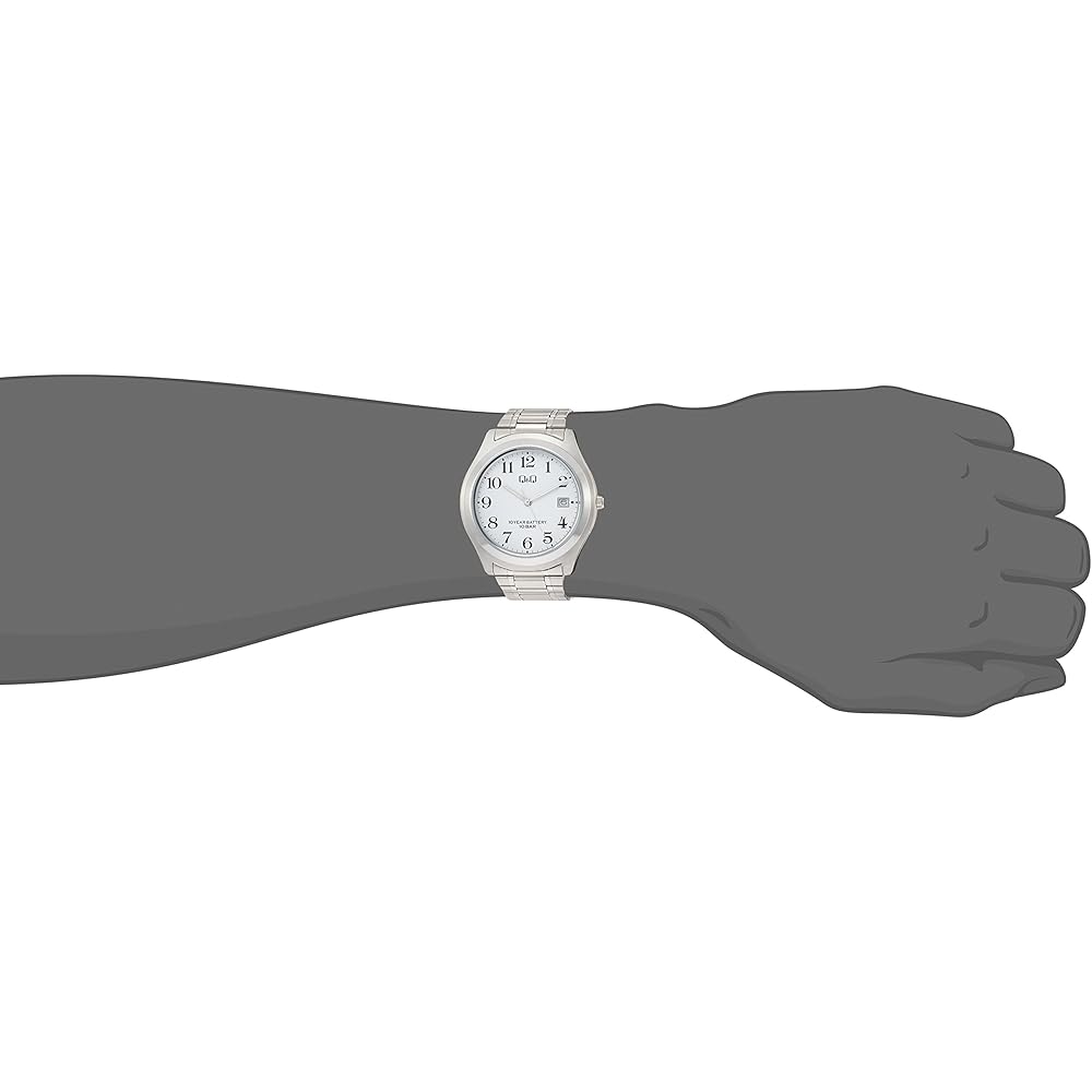Citizen Q&Q Analog Watch 10-Year Battery Life Waterproof Date Metal Band W476-204 Men's White