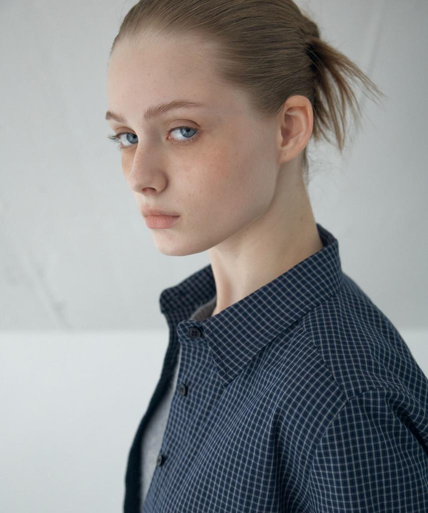 AHWE Check Slim-Fit Shirts_Navy