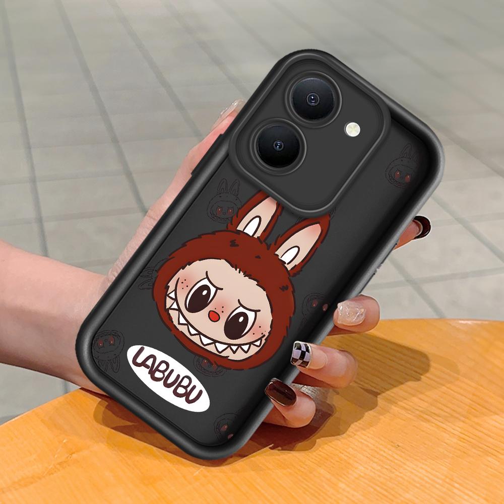 Soft Silicone Square Ladder Printing Pattern Phone Casing Full Cover Camera Shockproof Protection Rubber Case for Vivo