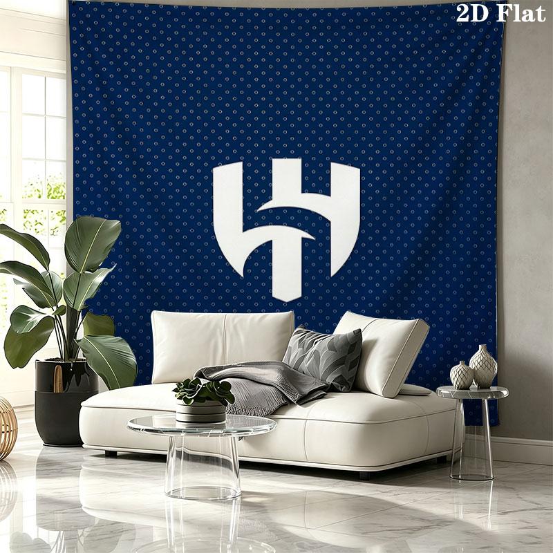 Al-Hilal Saudi FC Wall Tapestry Aesthetic Wall Hanging Printed Fabric Blanket Decorative Tapestries for Bedroom Living Room Home Decor