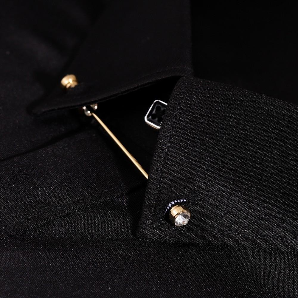 Detachable Crystal Tie Collar Needle Spiral Buckle Neckline Pin Shirt Collar Pin Banquet