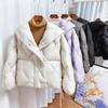 Зимняя Мода 90% Белый Утиный Пух Короткая Куртка Женская Толстая Теплая Свободная Типа Кокон С Капюшоном Ромбовидный Пуховик Верхняя Одежда