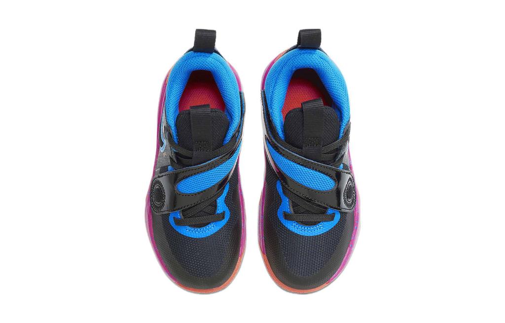 Nike Team Hustle D 11 Нескользящие Устойчивые к истиранию Низкие Детские Баскетбольные Кроссовки Сине-Черные Дети FD6727-001