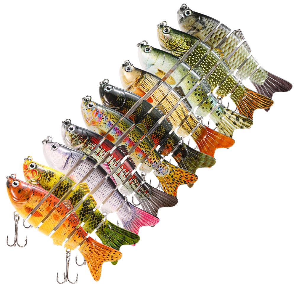10cm/20g Lifelike 6 Jointed Sections Swimbait Fishing Lure Crankbait Hard