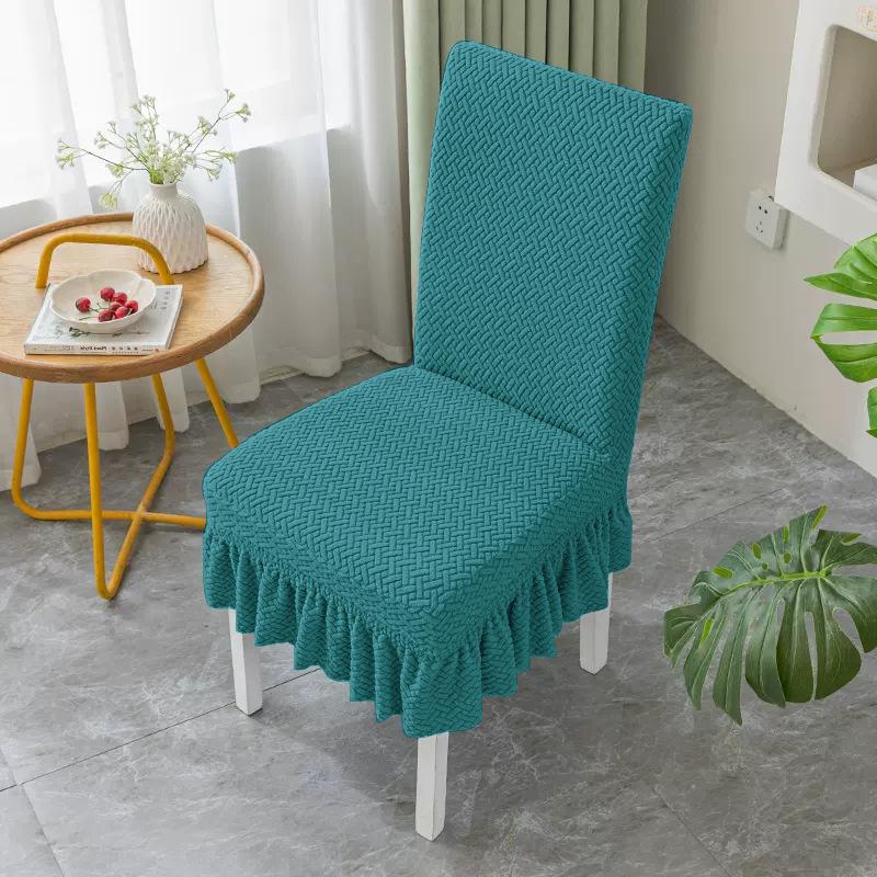T-shaped Jacquard Skirt Hem Chair Cover Hotel Banquet Chair Cover Chair Back Exquisite Wedding Seat Cover Festive