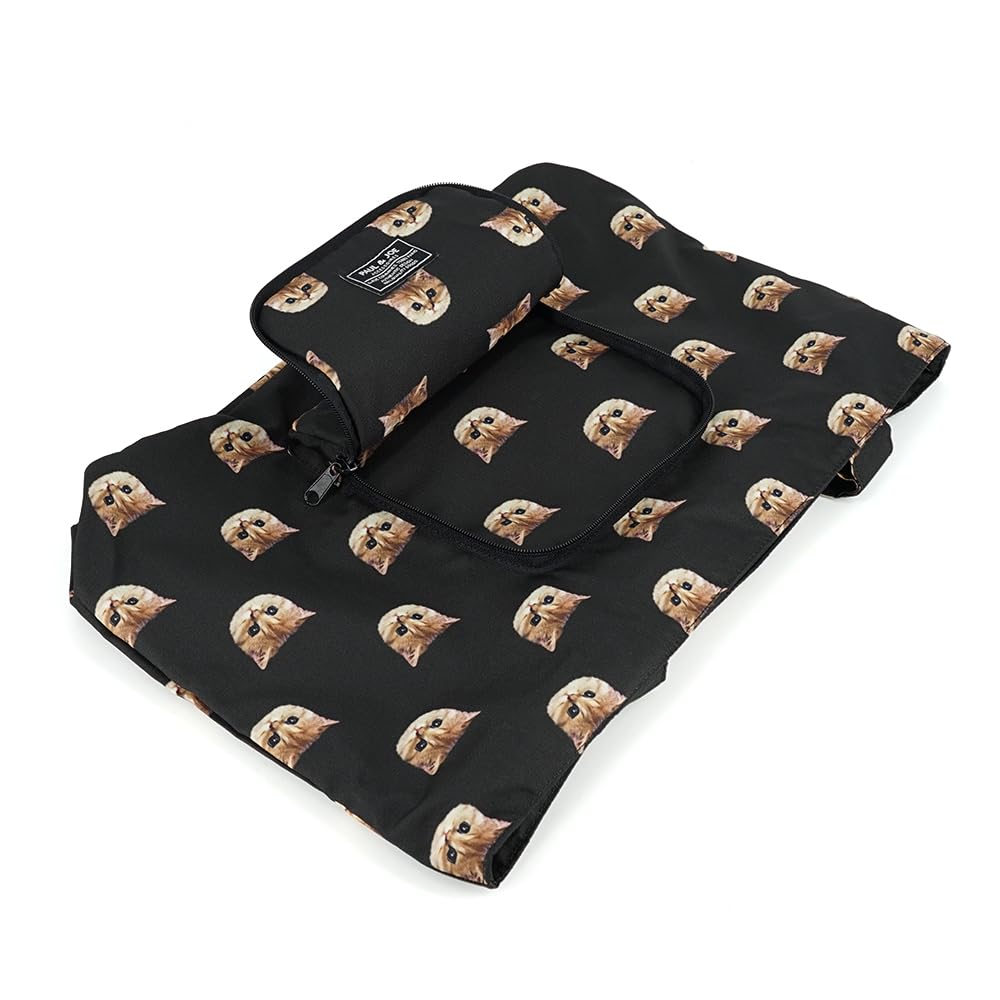 ACCESSOIRES Folding Tote Bag Nunet Cat Pattern Black [Paul & Joe] PJA-B843-BK