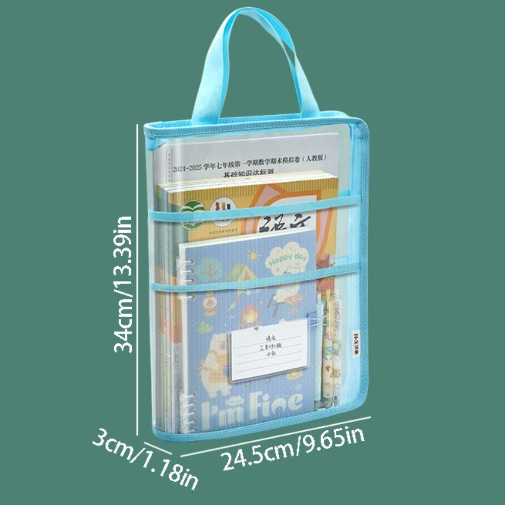 Visible Kids Document Bag A3 Large Zipper Mesh Bags Durable Stationery Organizer  Exam Papers