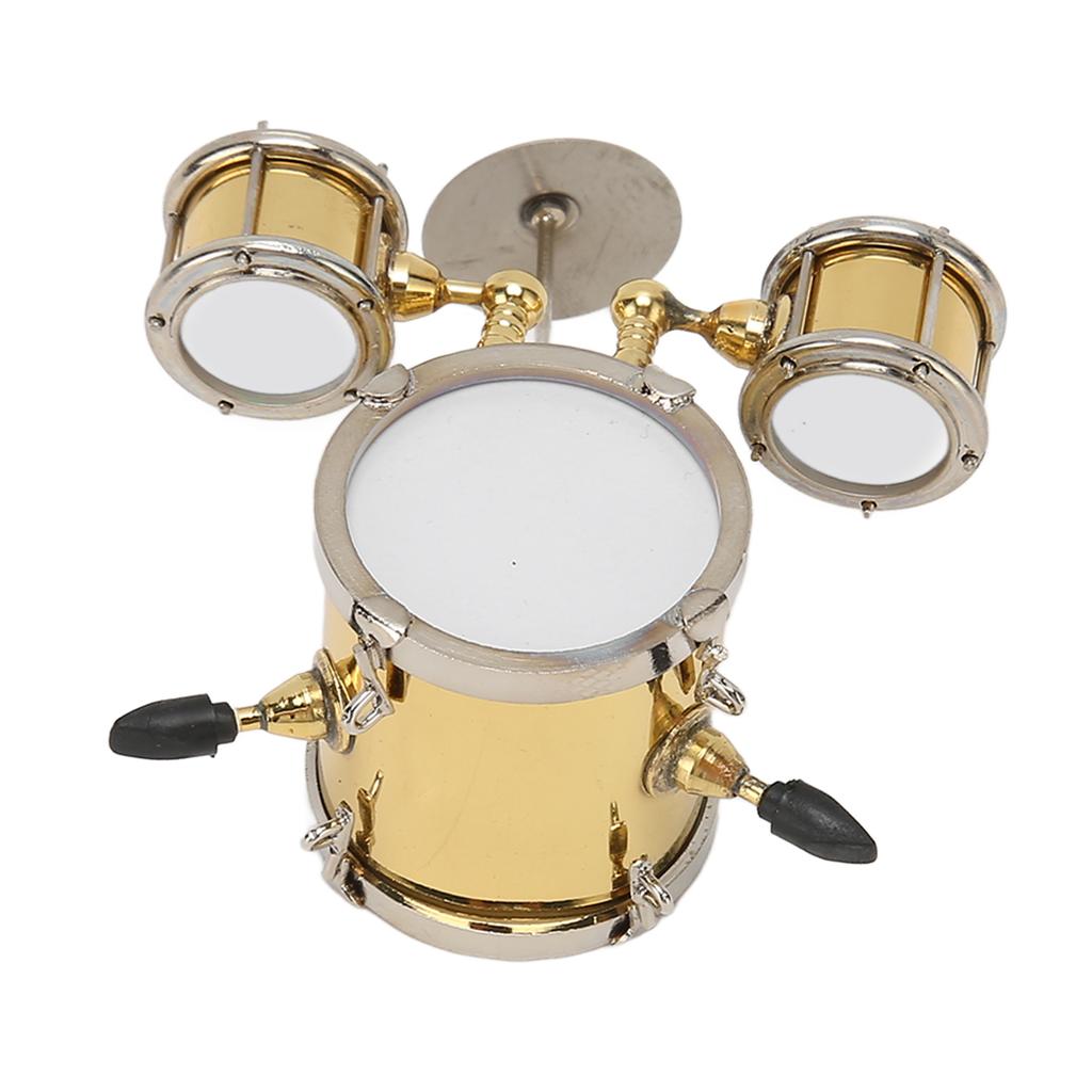 Miniature Drum Set Replica Musical Instrument Model Mini Drum Set Dollhouse Ornament Drummer Gift