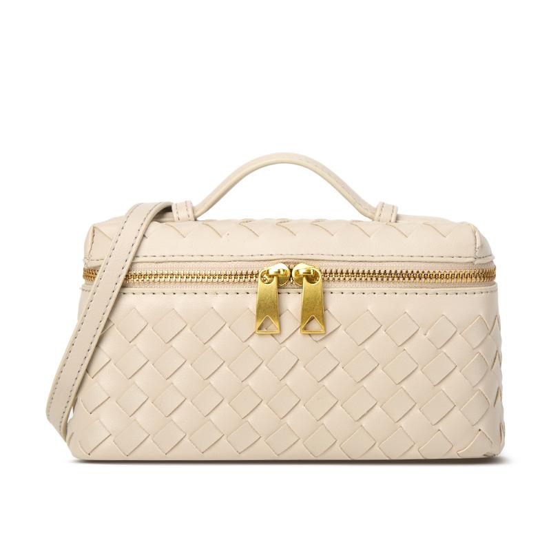 Trendy Hand-Woven Women'S Bags New Summer Box Bags Lunch Box Bags Portable Shoulder Messenger Bags