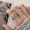 Ретро Винтажный Дизайн Письма Открытое Кольцо Женское Мужское Панк Хип-Хоп Тематические Ювелирные Изделия Подарки Аксессуары