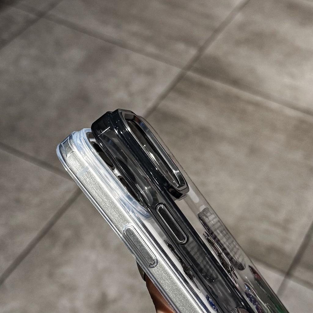 For iPhone 15 Pro Clear Phone Case TPU Back Cover with 3D Pattern Sticker