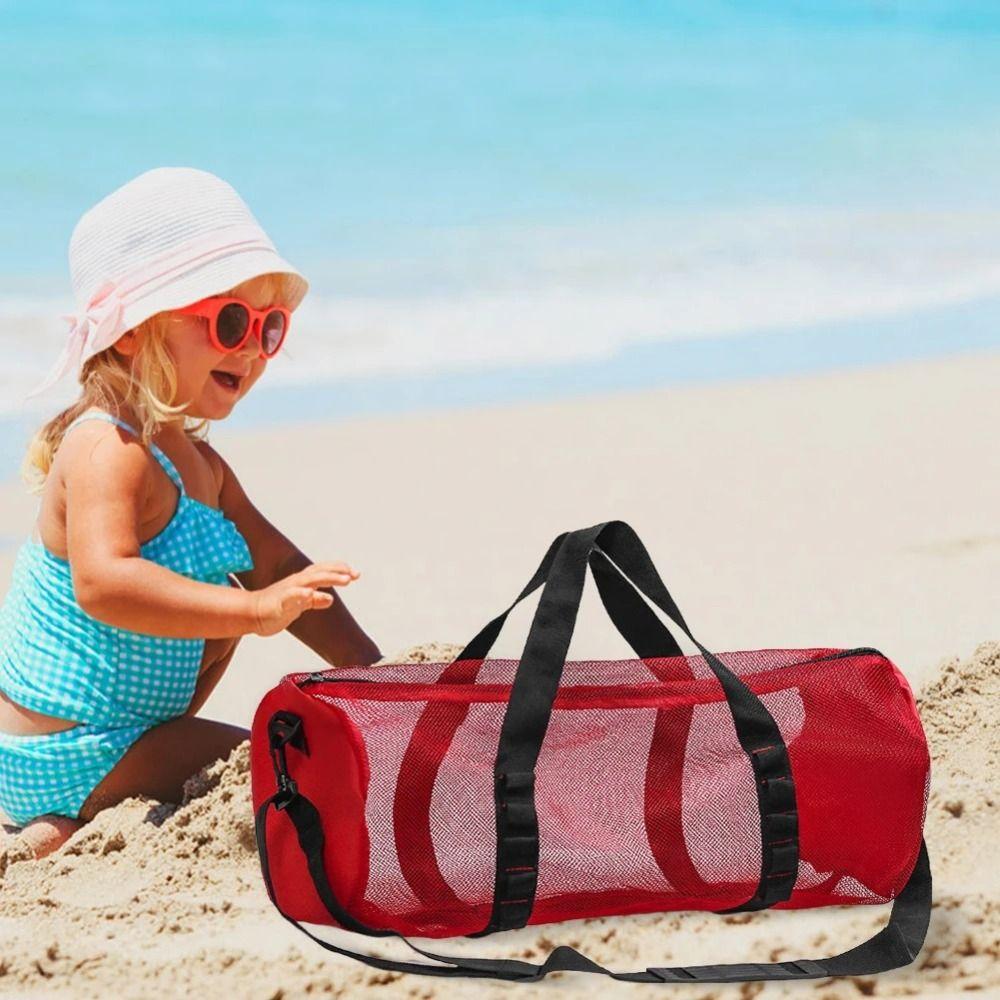Adjust Shoulder Strap Mesh Dive Bag Foldable Oversized Beach Gym Bag Mesh Travel Duffle Fins