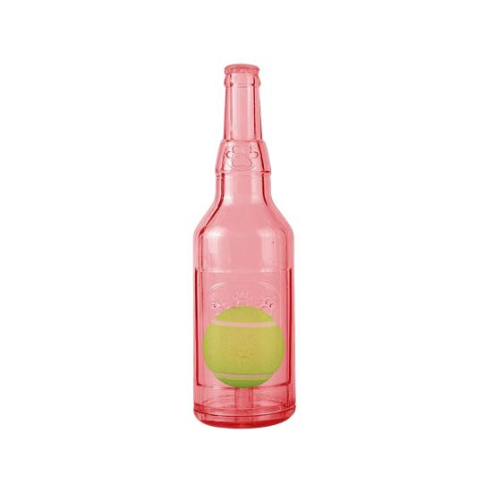 Dog Water Bottle Toy Interactive Dog Chew Toy Plastic Squeaky Bottle Teething Toy with Tennis Ball for Aggressive Chewers