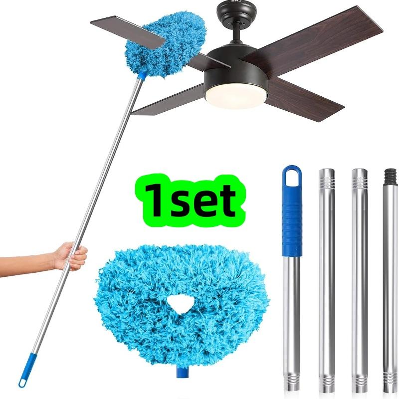 1 Set of Ceiling Fan Cleaning Duster, Blue Dust Removal Duster with Hollow Design, Modular Ceiling Fan Dust Brush, Dust Remover, Ceiling Brush, Detach