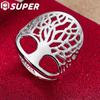 925 Sterling Silver Trees Round Ring Jewelry