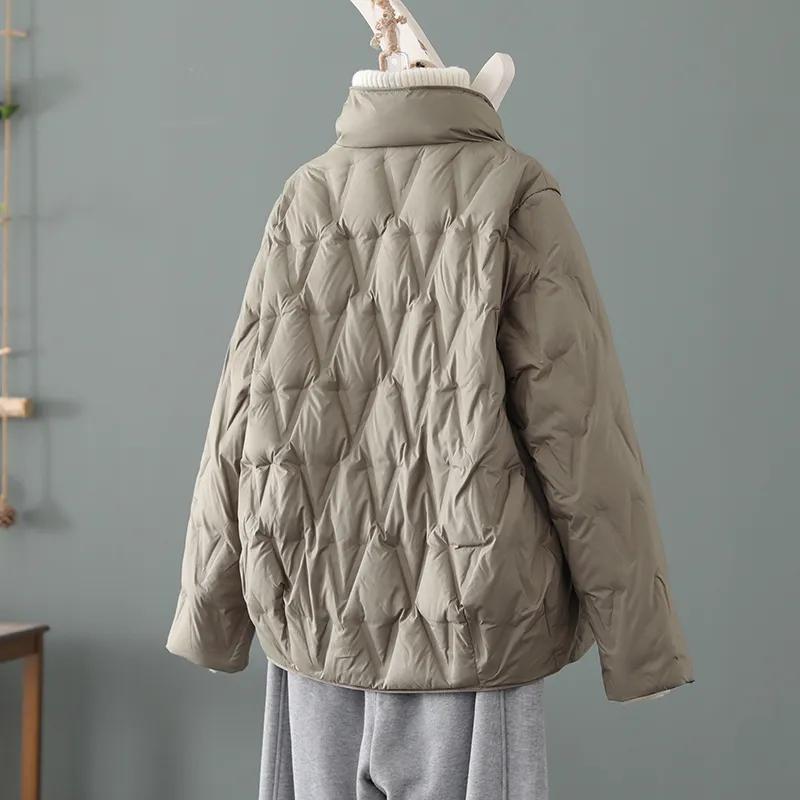 Women's Thickened Warm Down Cotton-padded Jacket, Loose and Thin, Solid Color Outer Cotton-padded Jacket