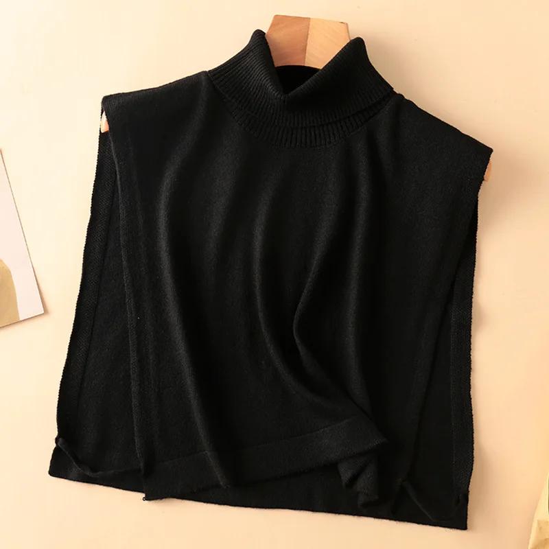 Women Wool Detachable Collar Fake Neck Mock Hooded Solid Color False Sweater Ladies Turtleneck Neckwear Clothing Accessories