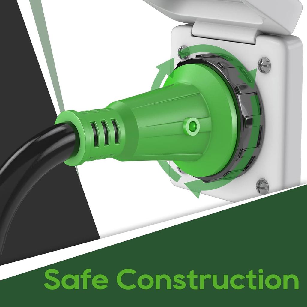 RVGUARD 30-амперный адаптер-шнур для RV на 110 Вольт с запирающим разъемом, 12 дюймов, электрический адаптер питания NEMA 5-15P на NEMA L5-30R со светодиодным индикатором питания