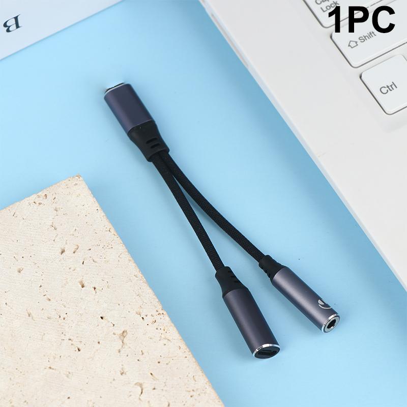 2-в-1 USB-C на 3,5 мм Адаптер для наушников и зарядки PD 60 Вт Кабель для быстрой зарядки Адаптер с разъемом Aux для мобильного телефона Pad