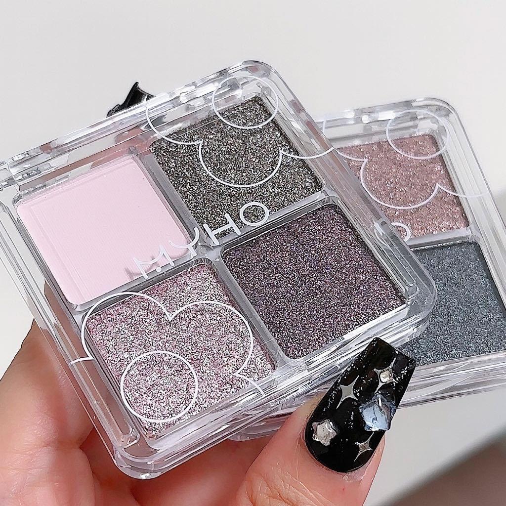 Палитра теней для век Shine 4-цветная с блестками и перламутровым блеском Матовая палитра теней для век для потрясающего макияжа