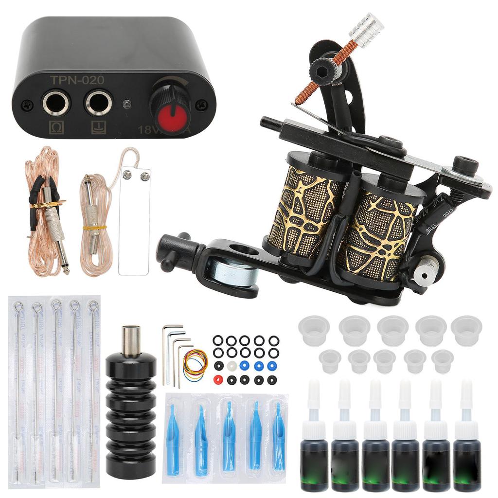 Tattoo Kit Adjustable Lightweight Tattoo Coil Machine Set for Professional Tattooists and Beginners