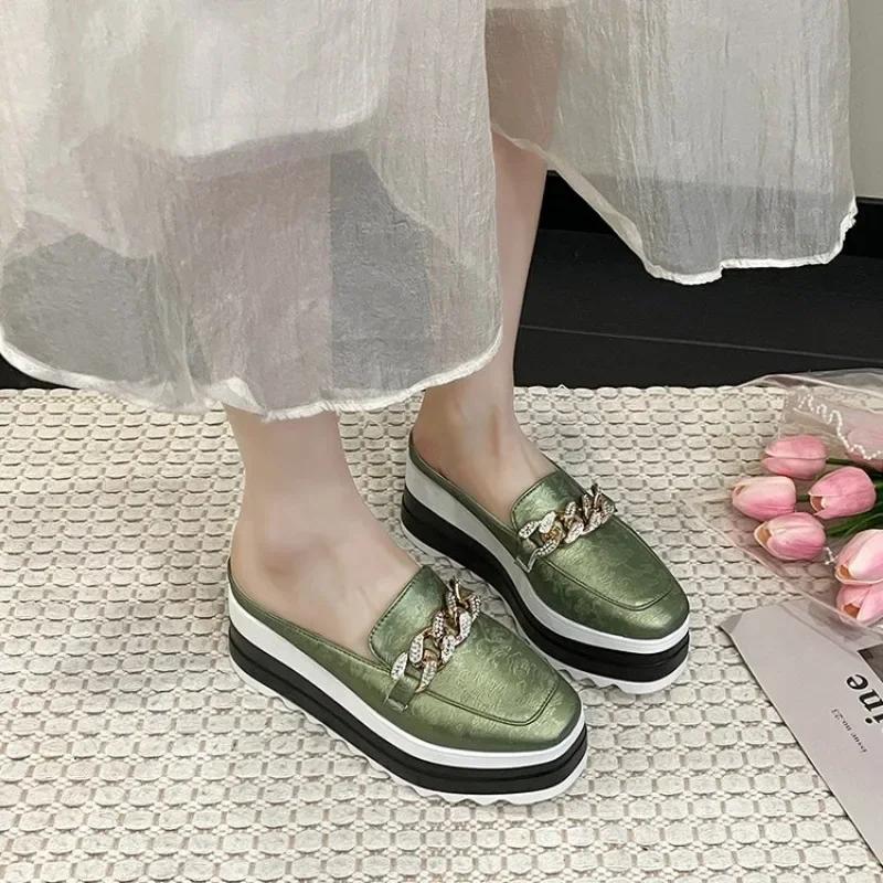 Роскошные дизайнерские туфли женские лоферы туфли-лодочки элегантные женские туфли на среднем каблуке 2024 кроссовки на платформе для девочек на танкетке большой размер 43