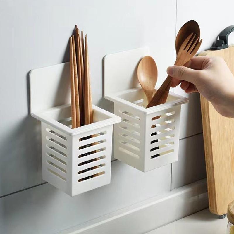 Multi Purpose Wall Mounted Plastic Chopstick Holder for Kitchen Storage