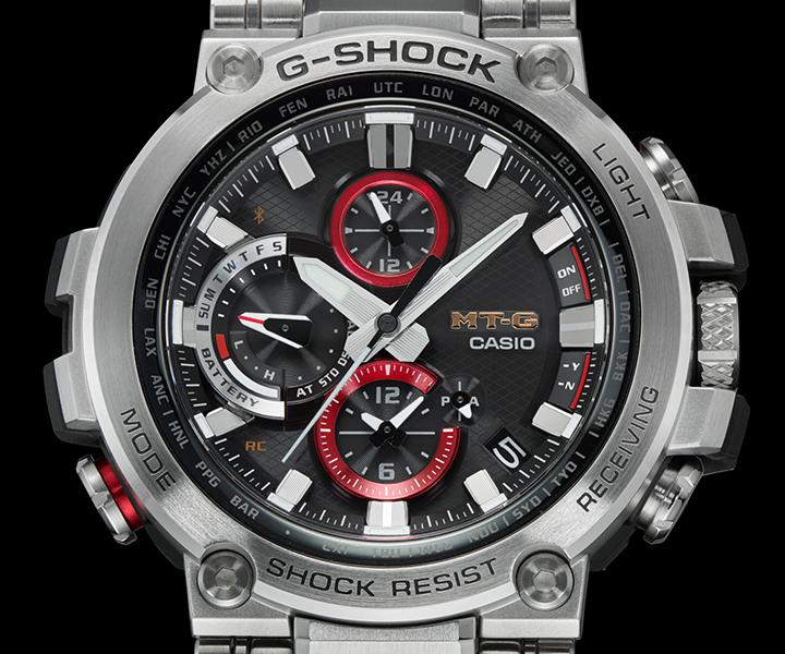 Casio Мужские кварцевые часы из нержавеющей стали MTG-B1000D-1APRT, водонепроницаемые до 200 м, ударопрочные