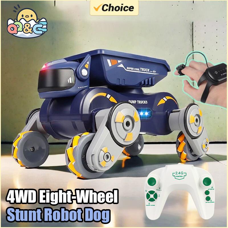 Нетоксичный RC Умный Робот Собака Машина на Радиоуправлении Трюковой Робо Двойное Управление Жестами Робототехника Музыка Свет Распыление Электронная Игрушка Питомец для Детей дети