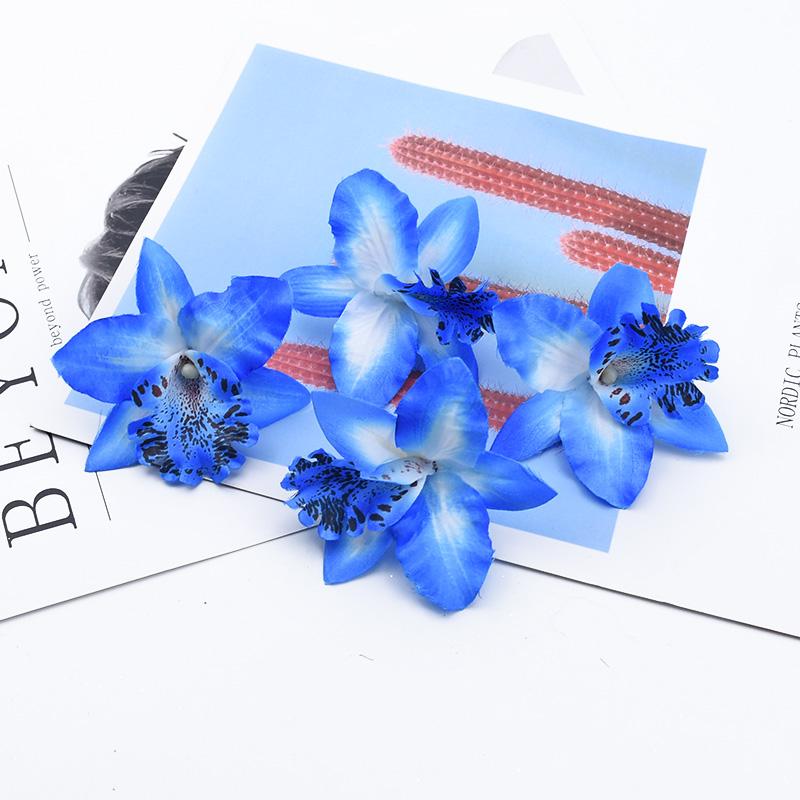 10/20pcs Artificial Flower Plants Butterfly Orchid Flowers Wall Wedding Home Room Decor Bridal Accessories Clearance Wreath prop