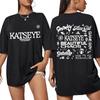Корейская Katseye Красивый Хаос Тур Футболка Kpop Винтаж Харадзюку Мода Y2K Мужская Женская Футболка Хлопок Свободные Футболки Подарки для Фанатов