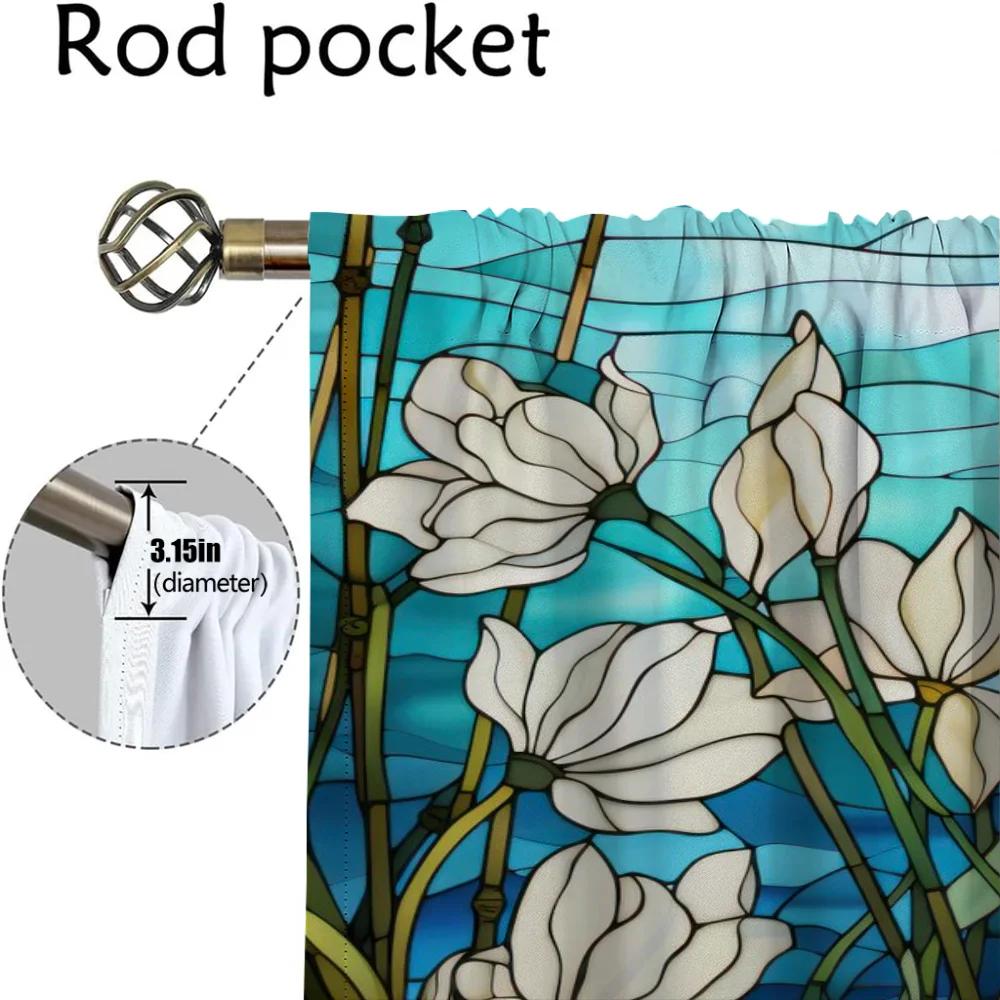 Цветочные противомоскитные шторы для гостиной, затемняющие шторы для комнаты, 2 панели, перегородка, украшение на Хэллоуин, шторы, кухня