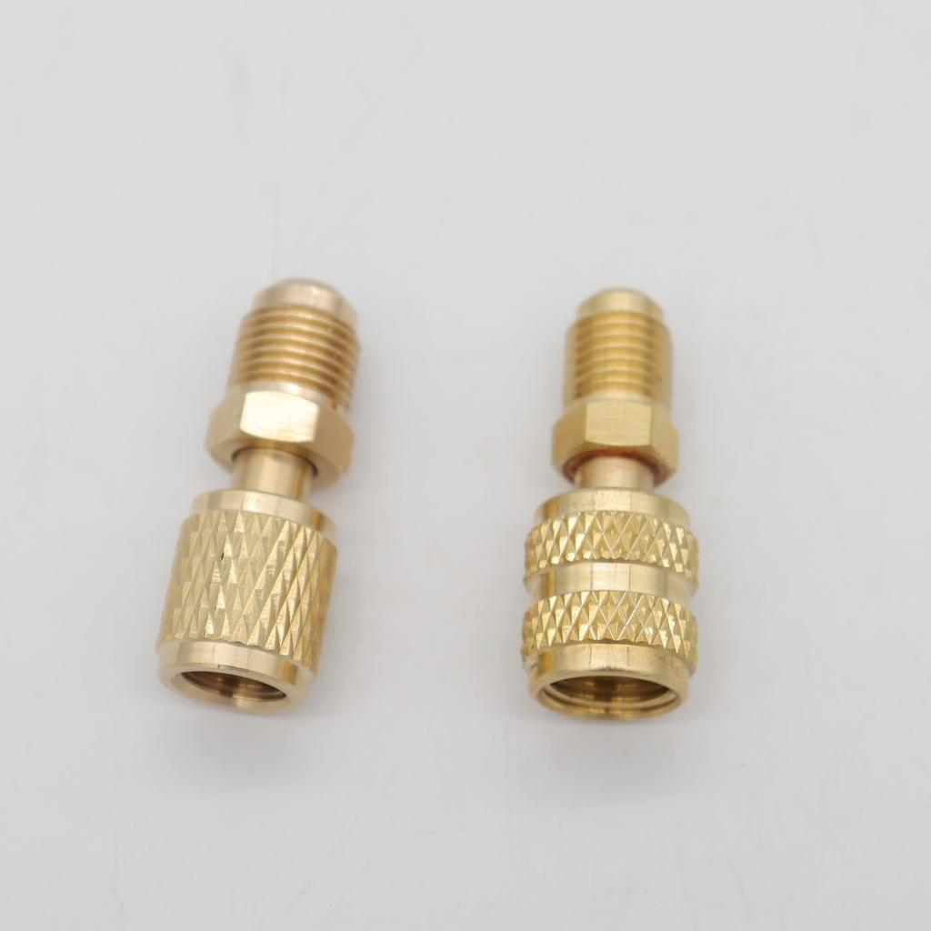 2pcs R410a AC Adapter 5/16" 1/4" SAE Male Female For Valve System Tool SAE External Thread 1/4" SAE Car Accessories