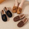 Women's Non-Slip Moccasin Shoes Snow Boots Warm Winter Warm Short Boots for Women Outdoor Fur Lined Faux Suede Fuzzy Fleece Lining Walking Shoes