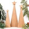 1 Set Craft Decorative Wooden Creative Ornament Rustic Desktop Festive Christmas Handmade Tree Durable
