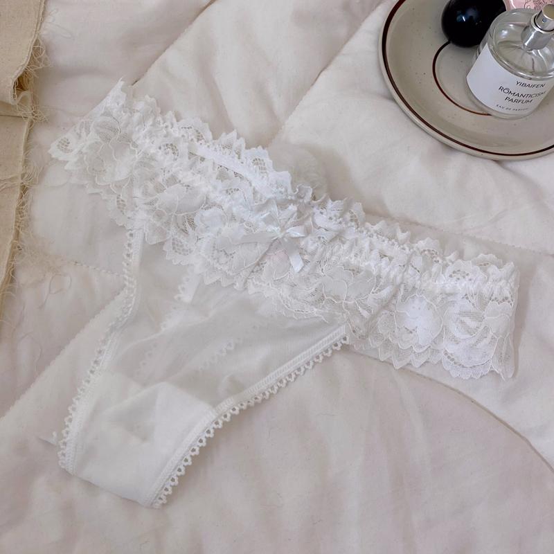 TERMEZY Women Sexy Lace Panties Low-waist Underwear Thong Female G String Lovable Lingerie Temptation Transparent Intimates