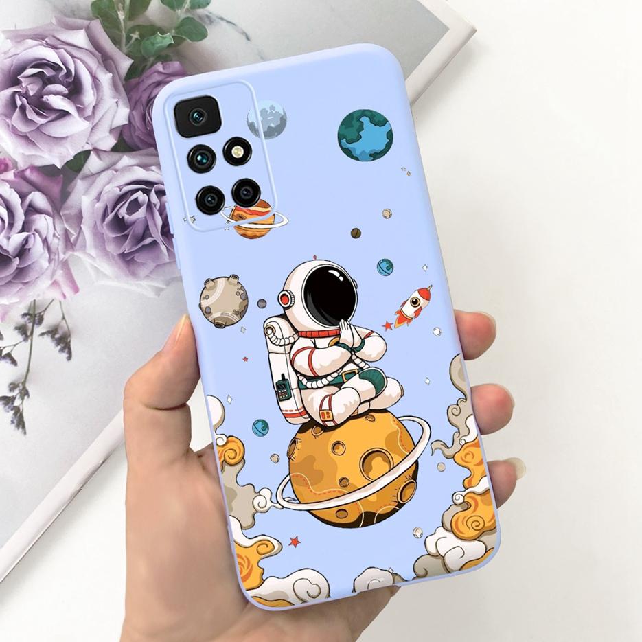Для Xiaomi Redmi 10 2022 Чехол Милые Астронавты Мультяшная Крышка Мягкий Силиконовый Чехол Для Телефона Для Redmi 10 Prime Redmi10 Задняя Крышка Coque