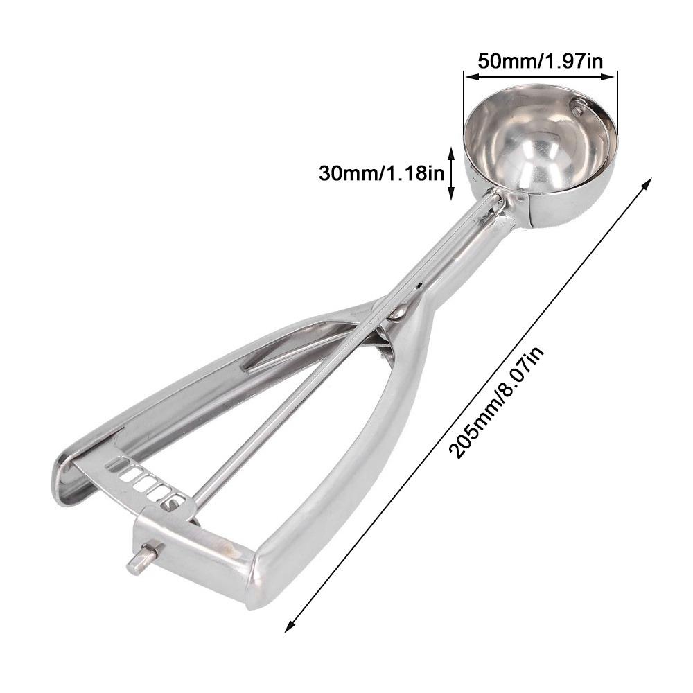 Trigger Release Ice Cream Scoop Stainless Steel Fruit Digging Spoon Durable Portion Scoop For Home