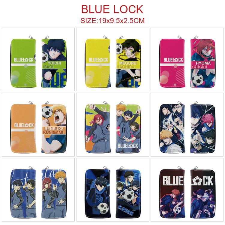 Blue Lock Anime Long Wallet Colorful Zipper Purse Handbag Card Holder Coin Bag Blue Lock Merchandise 1pcs